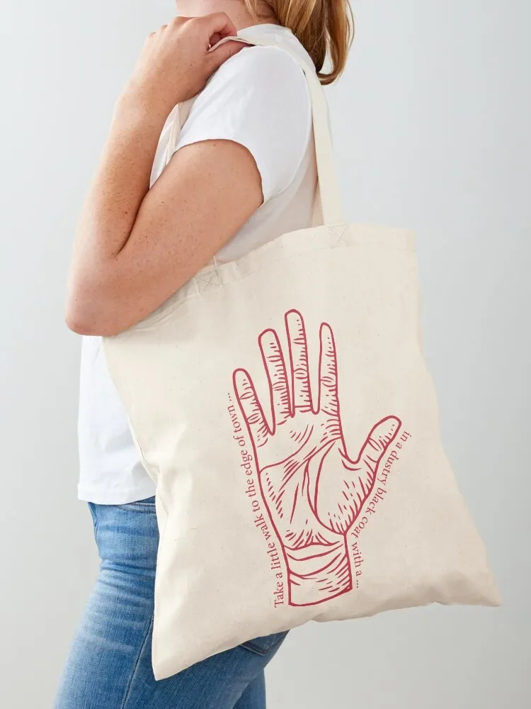 Red Right Hand with Lyrics Tote Bag tote bag woman shopping bag