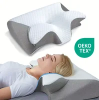 2025 Almohada para dormir profundo, almohada de mariposa con cuerno, almohada para el cuello, almohada para dormir, almohada de algodón con memoria de rebote lento, almohada para columna Cervical