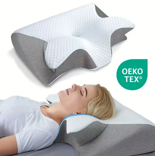 2025 Almohada para dormir profundo, almohada de mariposa con cuerno, almohada para el cuello, almohada para dormir, almohada de algodón con memoria de rebote lento, almohada para columna Cervical