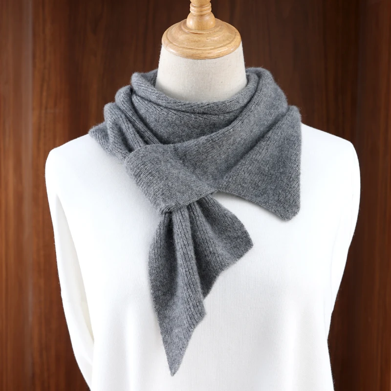

Cashmere Women'S Irregular Cross Solid Color Knitted Scarf For Winter Warmth, Wind And Cold Protection, Short Neck Brace