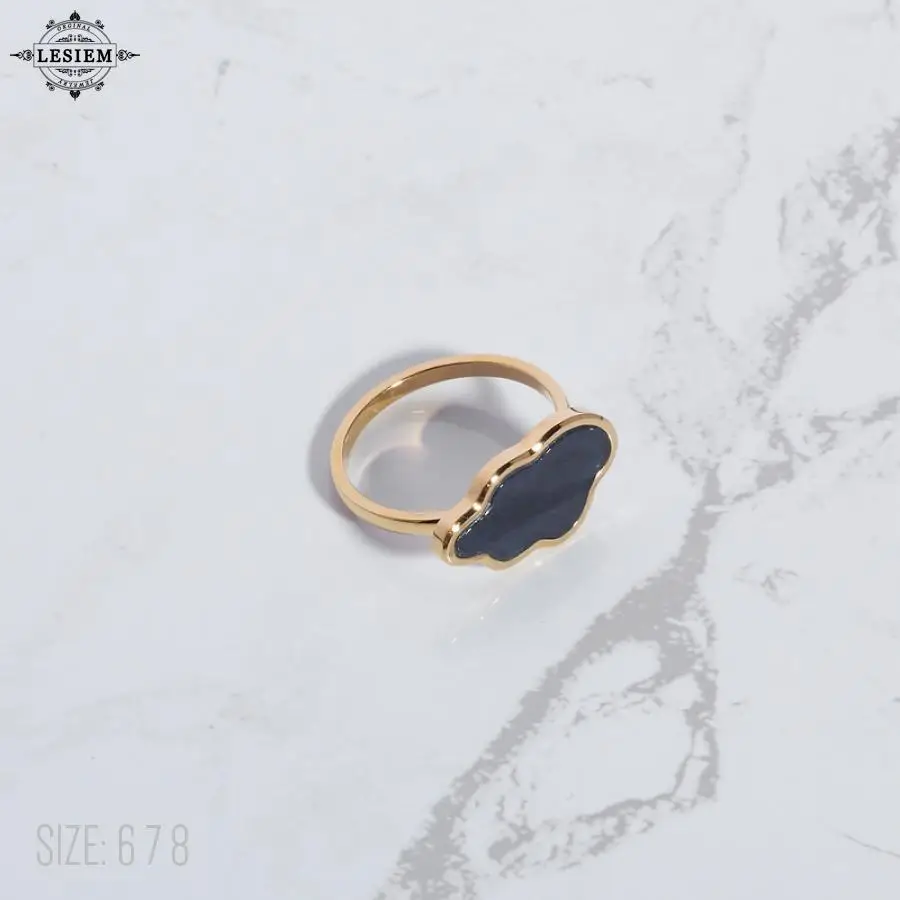 LESIEM Venda quente 18KGP banhado a ouro tamanho 6 7 8 feminino amigo anel de casamento anel de nuvem preços em euros acessórios de joias de casamento