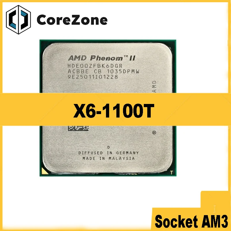 Phenom II X6 1100T 1100 3,3 GHz Processador CPU de seis núcleos HDE00ZFBK6DGR Soquete AM3