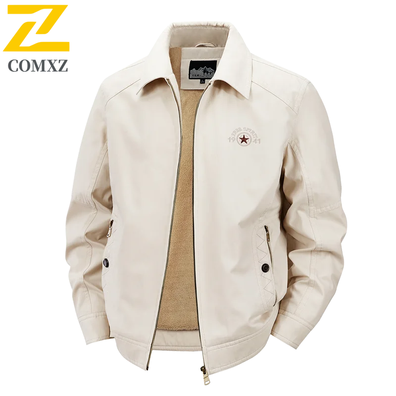

Men Cotton Jacket 2025 New Style Added Velvet Thick Insulation Warm Collar Jacket Outdoor Winter Clothing Men's Workwear Jacket