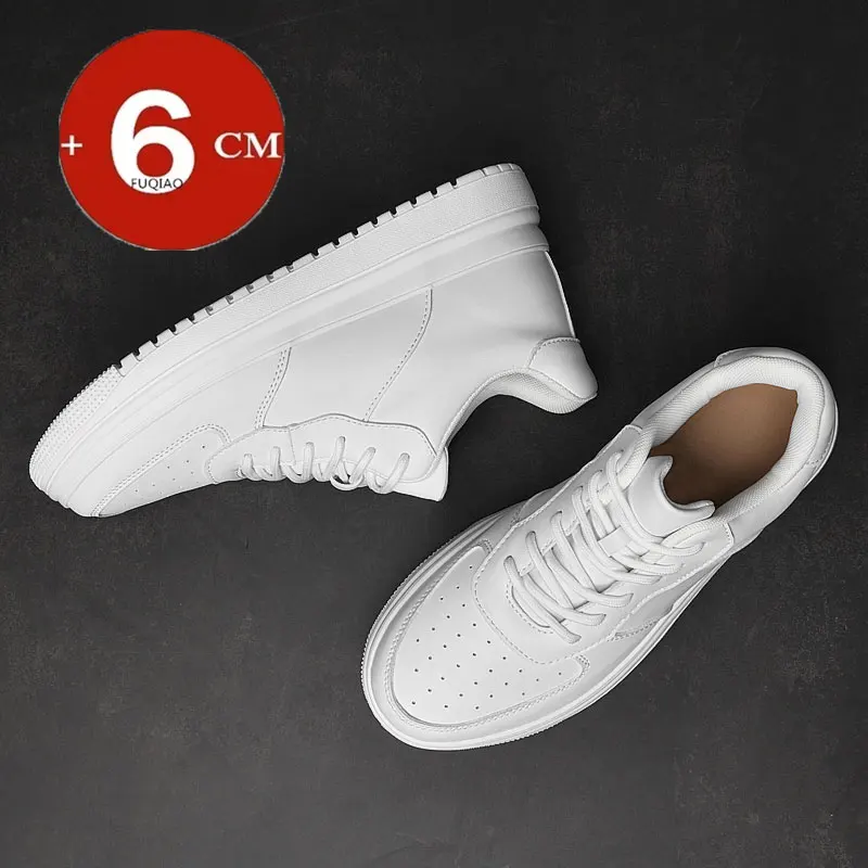 Luxury brand PDEP new height increasing shoes for men 10cm invisible elevator sneakers White leathe sport zapatillas de Hombre