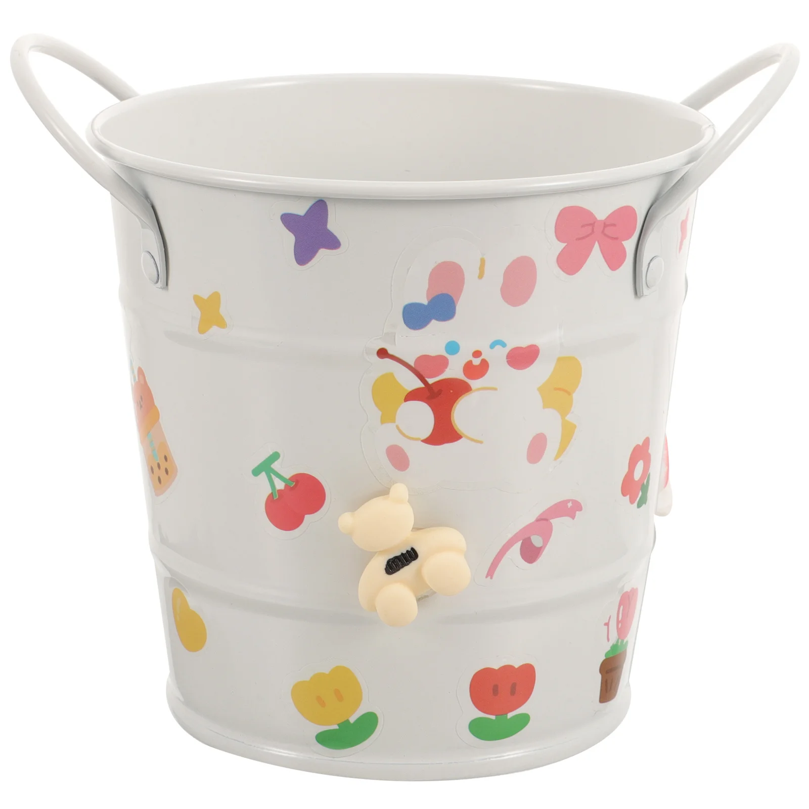 

Table Trash Can Bin Pencil Holder Cans Desk Small Office for Sticker Makeup Brush Cute