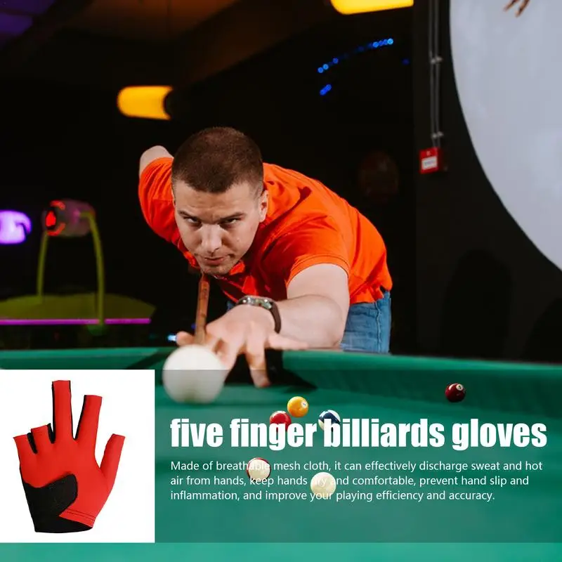 Thin Billiards Mittens Billiards Cue Mittens For Left Hand Billiards Playing Mitts With High Elasticity For Billiard Hall