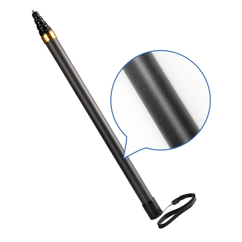 Tongkat Selfie serat karbon, tongkat Selfie tidak terlihat 300CM untuk Insta360 X3/GO3/DJI/Gopro tongkat Selfie