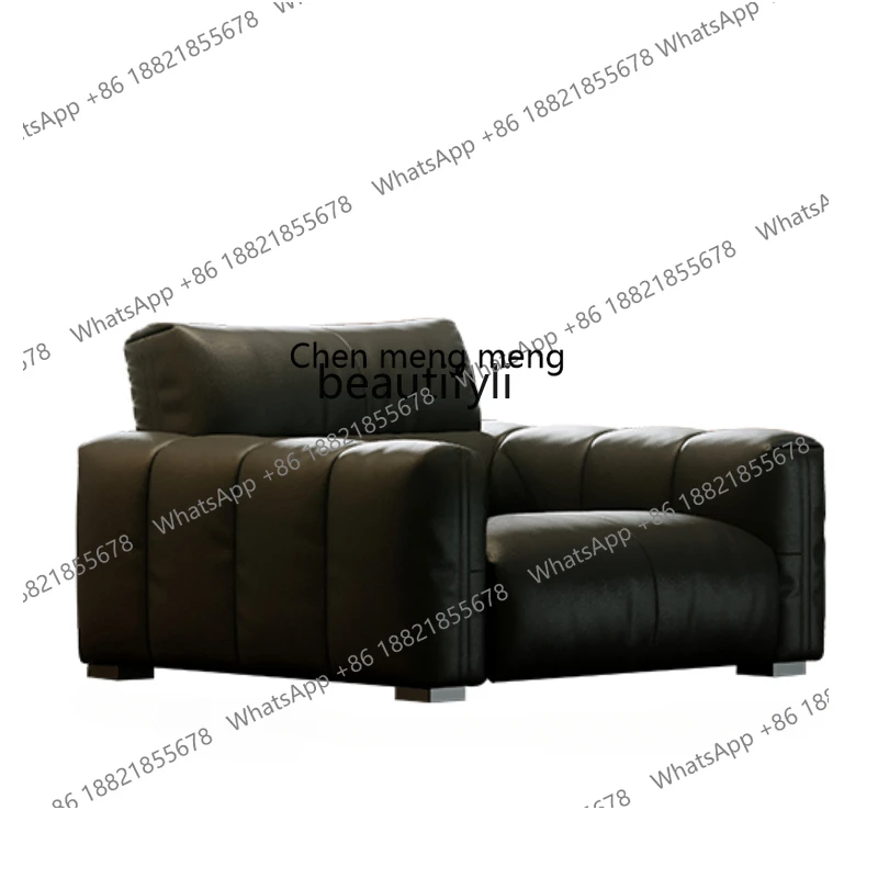 Light Luxury Leather Sofa Living Room First Layer Cowhide Modern Simple Straight Row Imperial Concubine Three Four-Seat