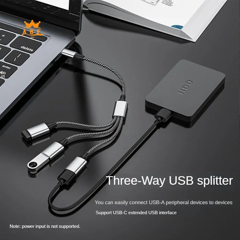 

A08E-1 шт. USB-USB 2.0 Тройной USB-порт-концентратор OTG Кабель-адаптер USB-удлинитель-разветвитель USB A на 3 USB