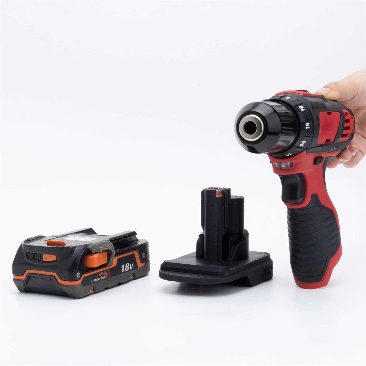 

1x Battery Adapter Milwaukee 12V Series Cordless Portable Power Tools for AEG RIDGID 18V Lithium Battery(Without battery）