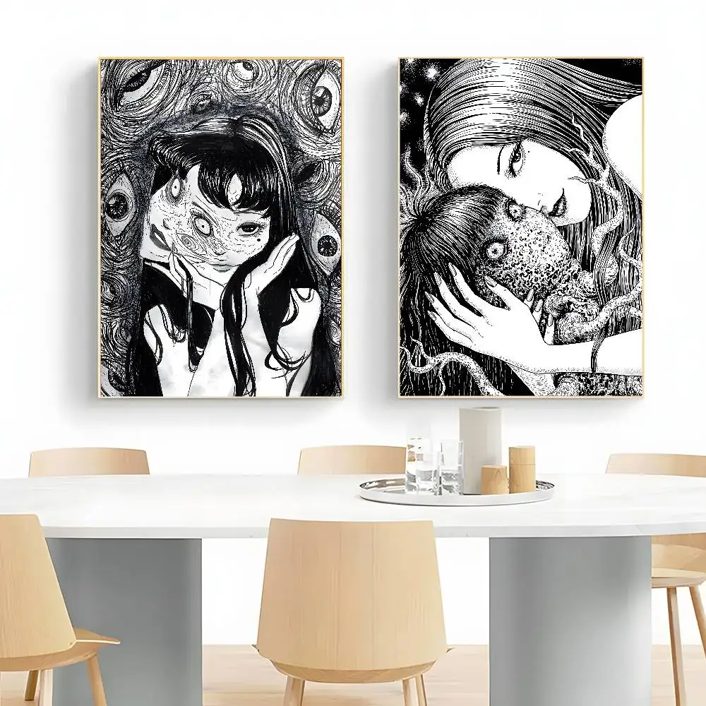 J-Junji Ito T-TomieS ملصق ريترو HD جدار لزج فني مقاوم للماء غرفة المعيشة المنزلي غرفة النوم الديكور الجمالي #4