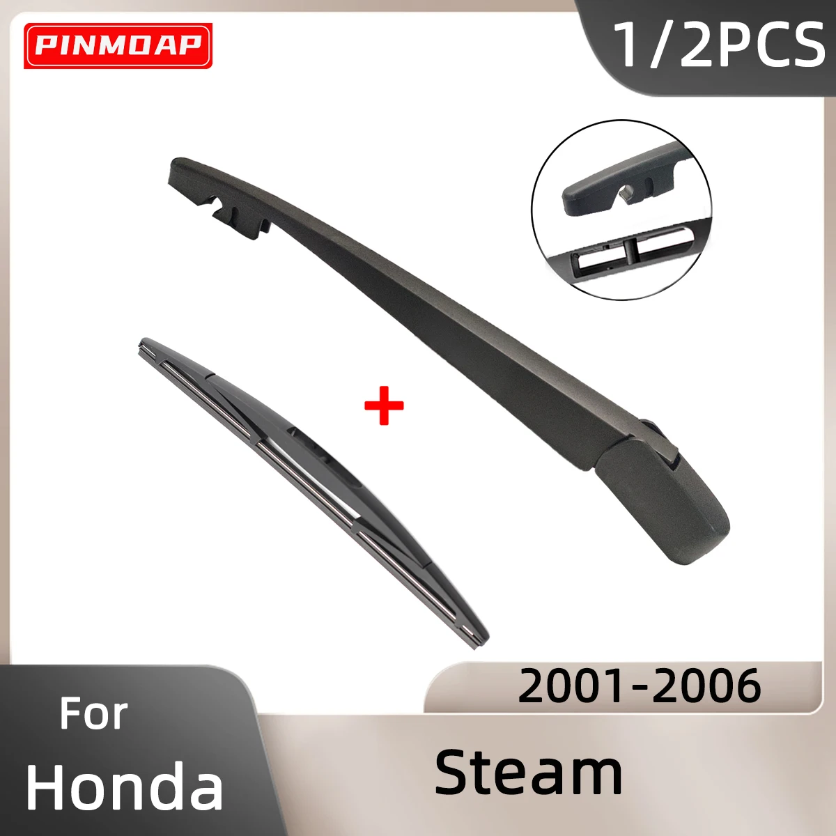 1/2-teiliges Wischerblatt-Wischerarm-Set für Honda Steam 2001–2006, Windschutzscheibe, Heckscheibe