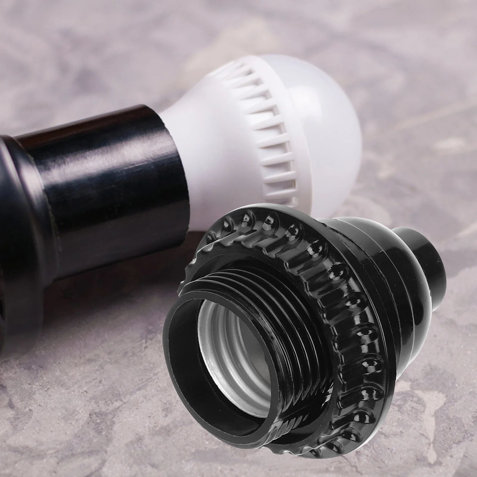 

10Pcs E26 Lamp Socket Keyless Light Bulb Holder Heat Resistant Plastic Base with Stainless Steel Core for DIY Pendant Ceiling