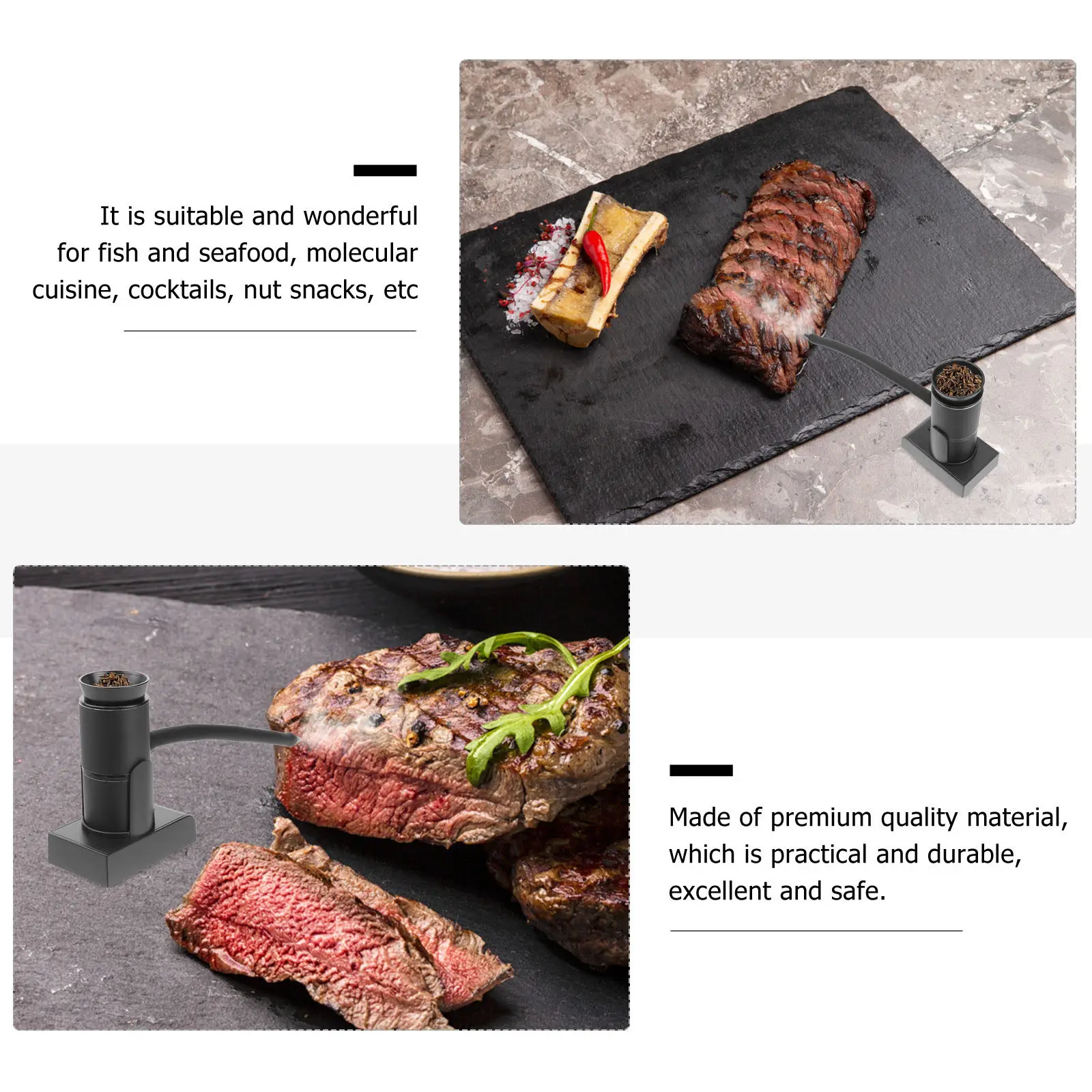 

Набор для молекулярной кухни: портативный инфузор для копчения продуктов (стейков, коктейлей, рыбы) – кухонный гаджет для холодного копчения