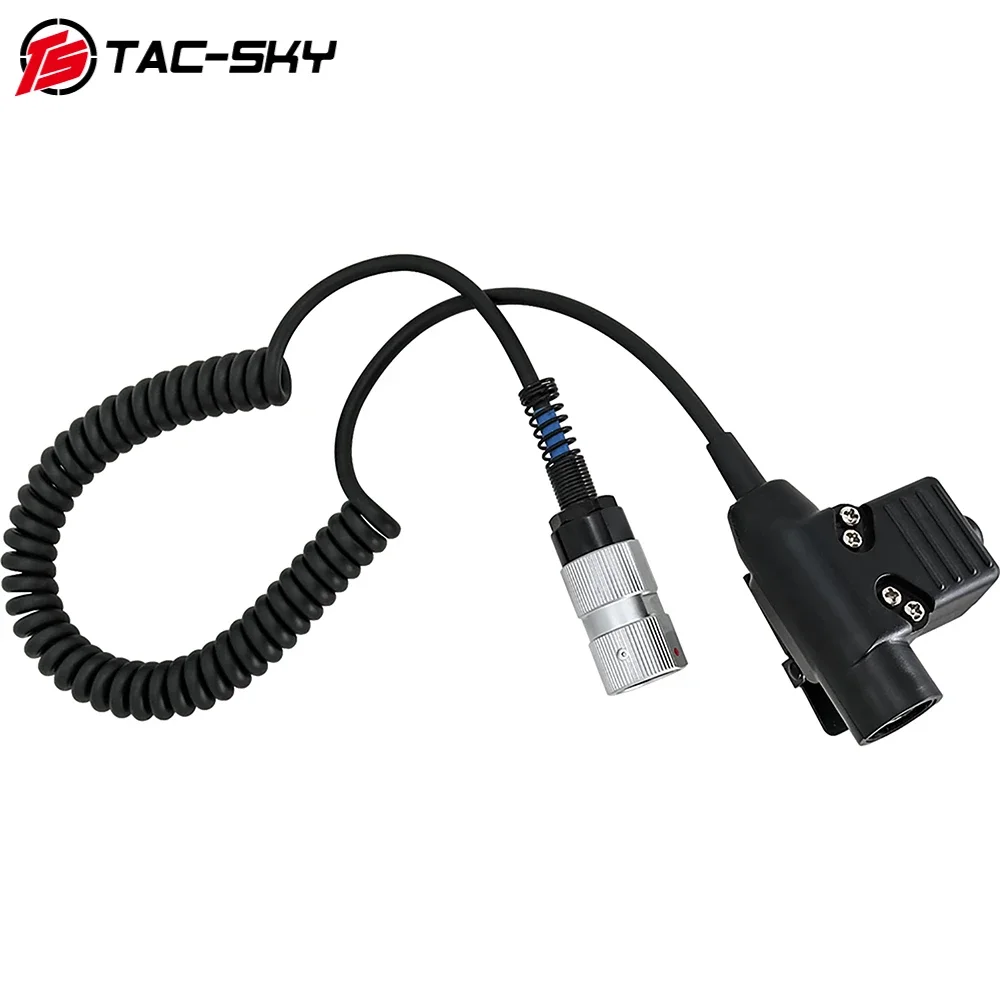 TS TAC-SKY 6 Pin U94 PTT Spring Loaded Flex Cable for AN / PRC 152 152a 148 Simulation Models Military Radio Virtual Boxes