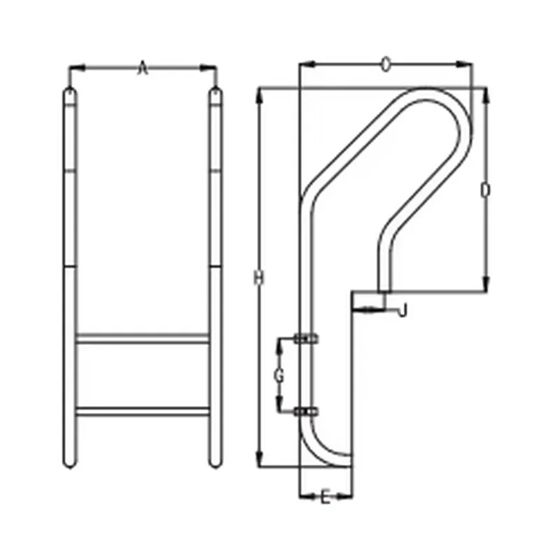 Adjustable Stainless Steel Pool Ladder for Class 2 3 4 5 Swimming Pools Durable Safety Step Ladder Pool Tools Accessories