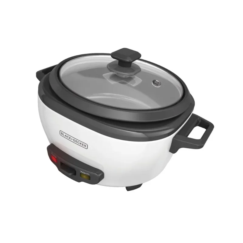 6-Cup Rice Cooker with Steaming Basket, White, RC506