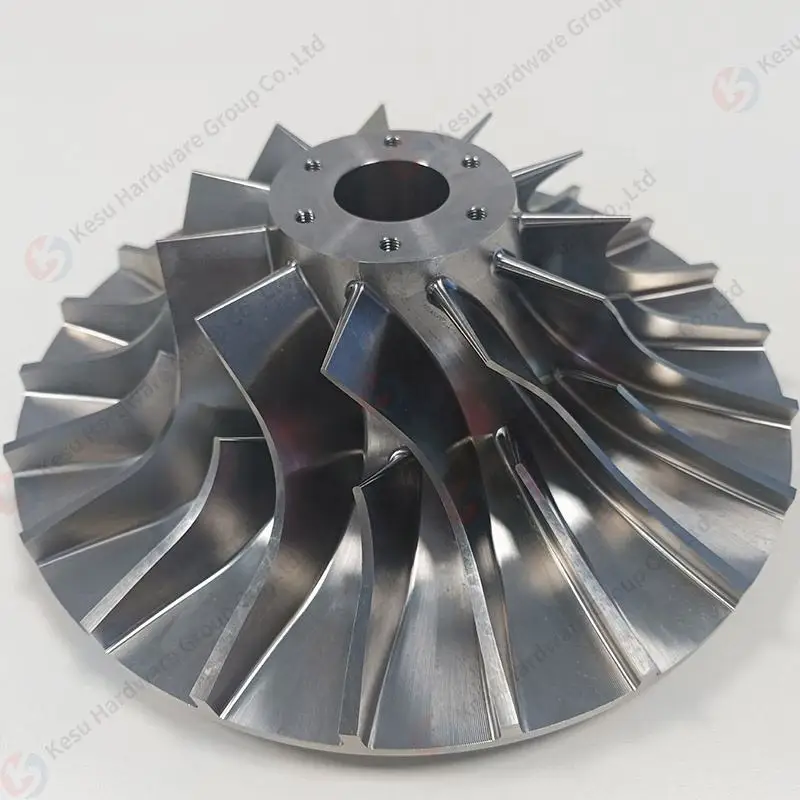 

CNC Machining Turbocharger TC 4 titanium alloy impeller 5 axis CNC machining Milling Parts Service