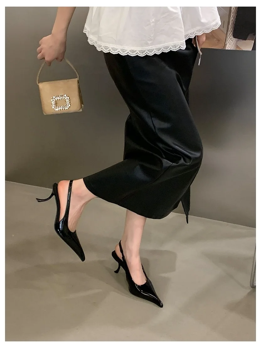 2026 SPring New Brand Pointed Toe Slingback Sandal Thin Heel Pumps Shallow Slip On Ladies Elegant Sandal Fashion Pumps For Party