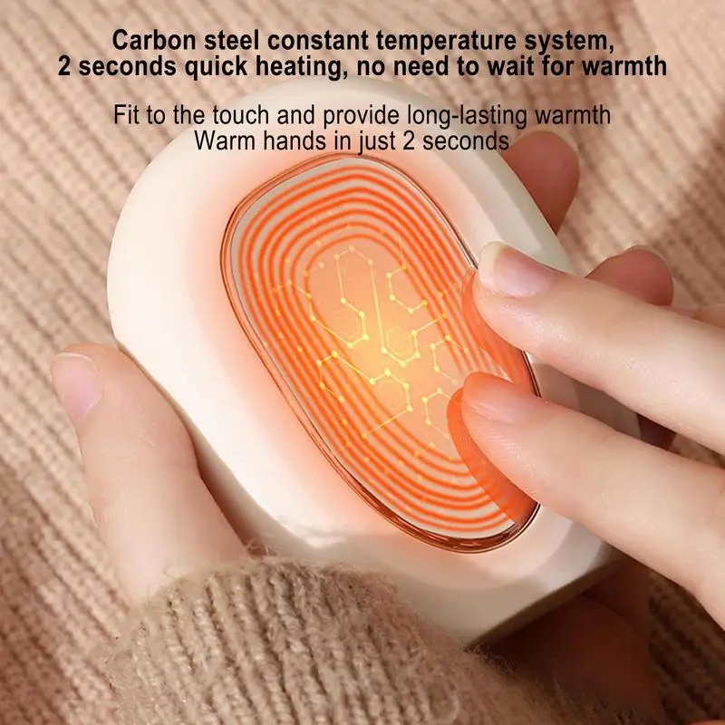 1200mAh Cartoon Hand Warmer Mini Portable USB Rechargeable Hand Warmer 3Level Heating Night Light With Hand String Winter