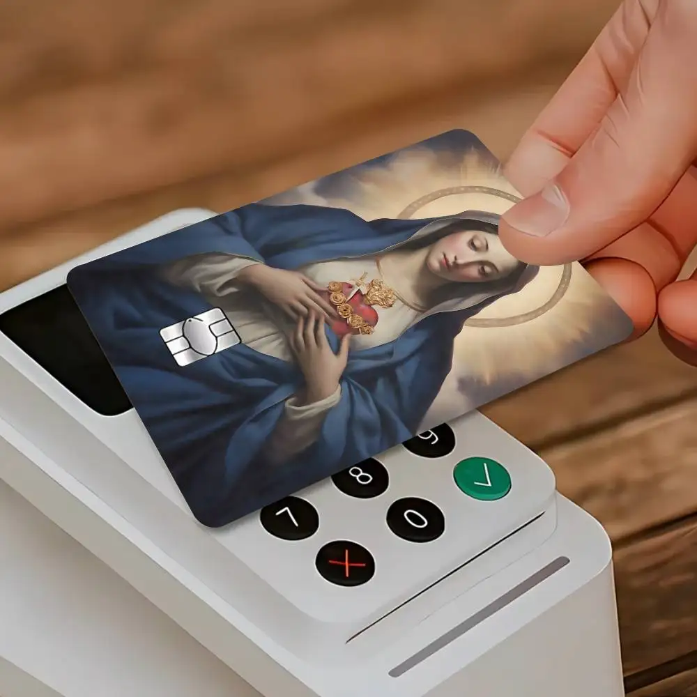 Immaculate Heart Of Mary Portrait Card Skin Stickers Matte Suitable For VISA Card Bus And Subway Contactless IC Cards