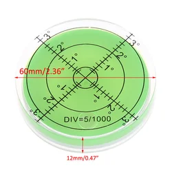 60mm Large Spirit Bubble Level Degree Mark Surface misurazione circolare Bulls Eyes