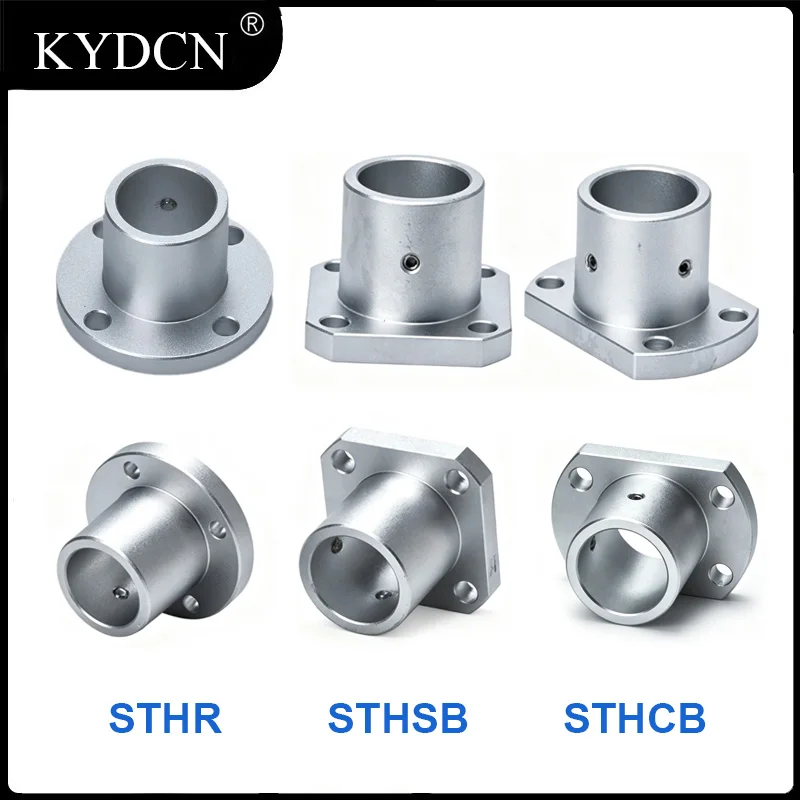 1Pcs Guide Shaft Support Flange Aluminum Alloy Shaft Fixing Bracket STHR STHSB STHCB Set Screw 8‑30mm for CNC 3D Printer