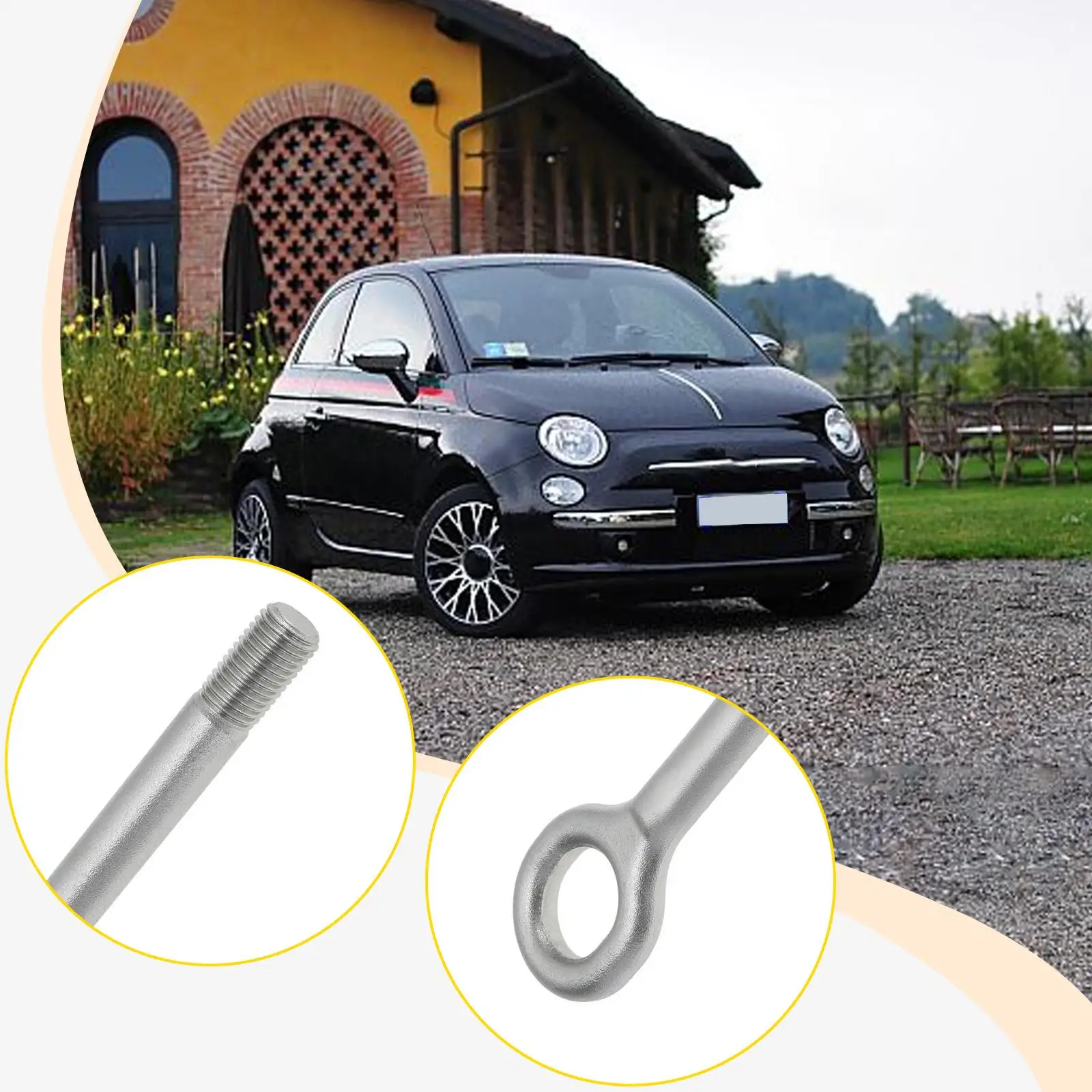 

Trailer Towing Hook Front or Rear Replacement Metal 51798113 for Fiat 500L