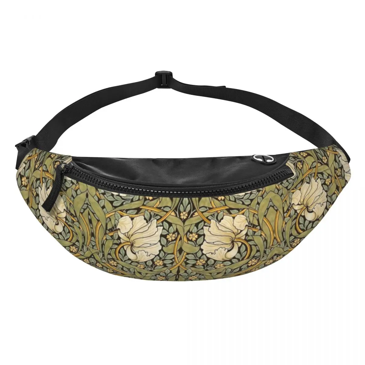 Cool William Morris Pimpernel Fanny Pack Women Men Floral Textile Pattern Crossbody Waist Bag for Traveling Phone Money Pouch