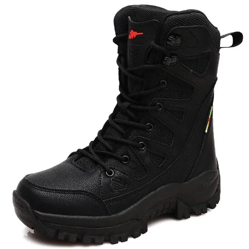 New Waterproof Men\'s Boots Outdoor Non-slip Men Hiking Boots High Top Winter Men\'s Motorcycle Boots Rubber Men Work Desert Boots