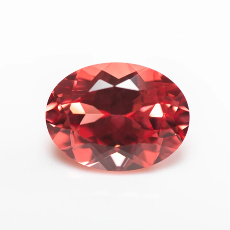 Laborgezüchteter Padparadscha in Ovaler Form, Feuer-Lotus-Farbe, DIY-Charms für Schmuckherstellung, Ring, Halskette, Ohrringe, Hauptmaterialien, Zertifikat – Detail 1