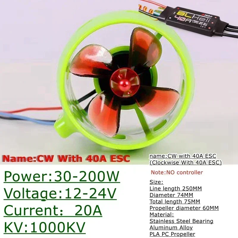 12V-24V Brushless Boat Electric Motor DIY Ship Underwater Thruster 4Blade Propeller Propulsion 30W-200W For ROV RC Bait Tug Boat