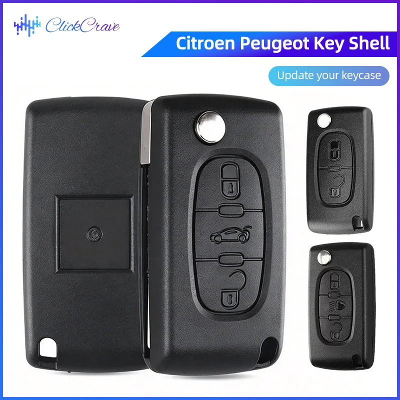CE0523 CE0536 Folding Car Key Shell For Peugeot 207 307 308 407 607 807 For Citroen C2 C3 C4 C5 C6 Berlingo Key Case Accessories