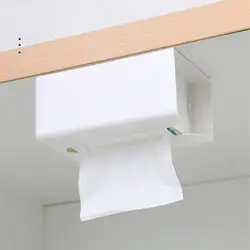 Caja de pañuelos montada en la pared, estante adhesivo para pañuelos, soporte para servilletas, dispensador, ahorro de espacio para el Hogar, baño y cocina