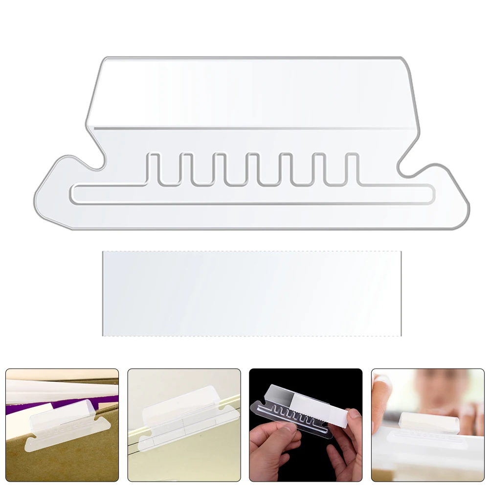 

100 Pcs PVC Folder Accessories for Hanging File Tabs Inserts Clear Labels File Labels For Hanging Folders