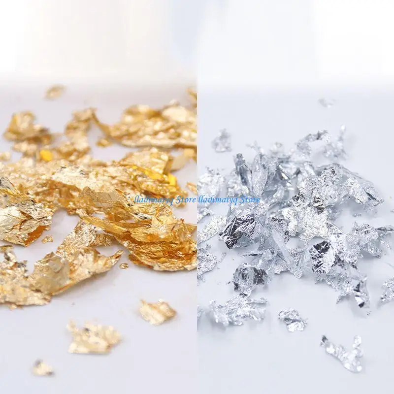 573B Gilding Flakes Set Gold Foil Flakes for Resin Imitation Foil Flakes Metallic for Nails Painting Craft Resin Jewelry