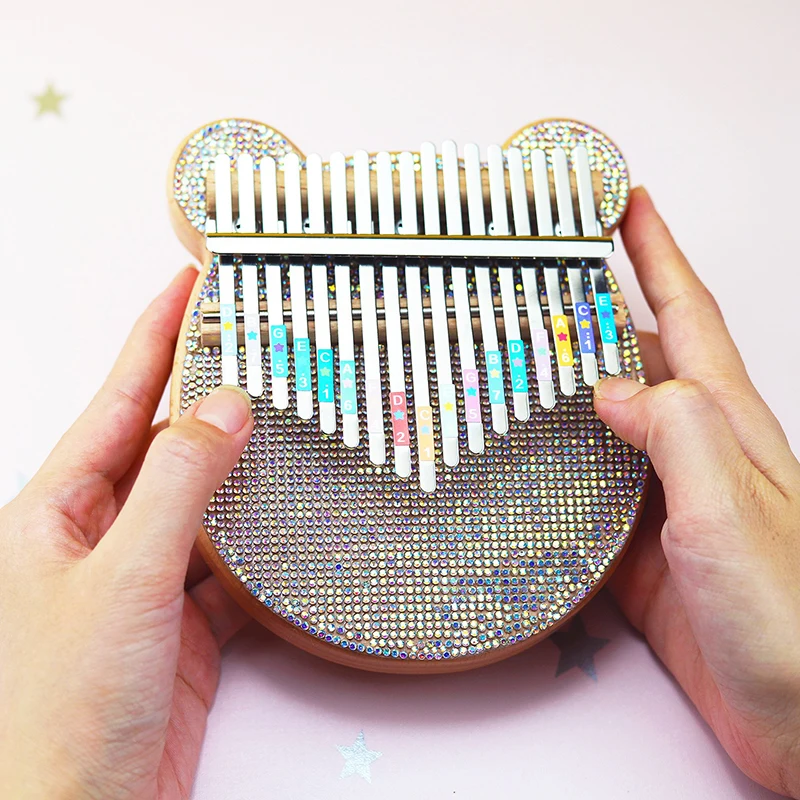 Color Diamond Kalimba 17 Keys Beginners Thumb Piano Children's Musical Pianos Portable Adults Kalimbas Music Instrument Gift