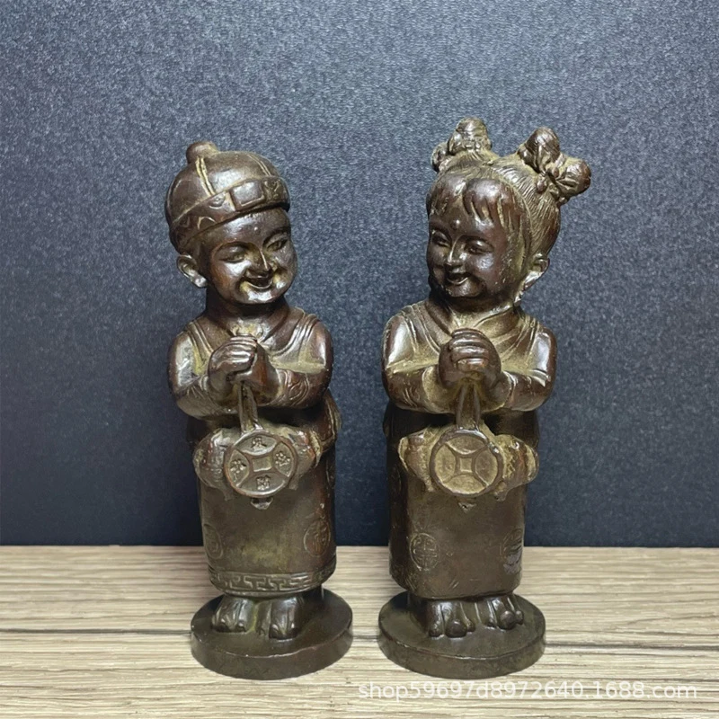 fabricant-et-grossiste-d'objets-d'art-anciens-d'articles-vintage-d'ornements-garcon-dore-et-fille-en-jade-et-de-figurines-garcon-porte-bonheur