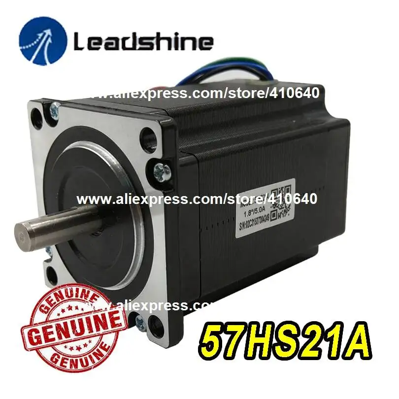 GENUINE Leadshine NEMA23 Stepper Motor 57HS21A 8mm Shaft 5A 2.1 N.M Torque 76mm Length 4 Wires Matching With Stepper Drive DM542