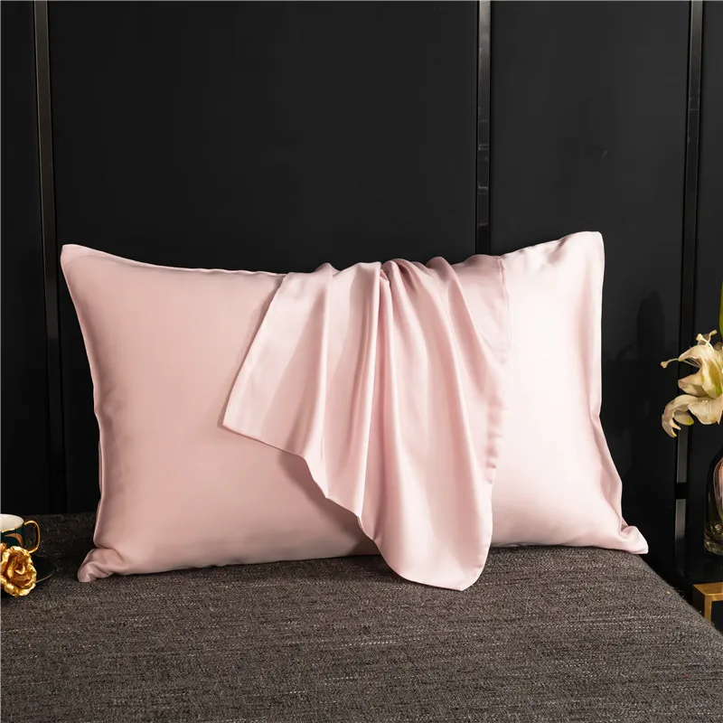 Natural Mulberry Silk Pillowcase Solid Color Envelope Pillow Case Bedding Sleeping Pillow Cover 50X70 Pillow Case Cover