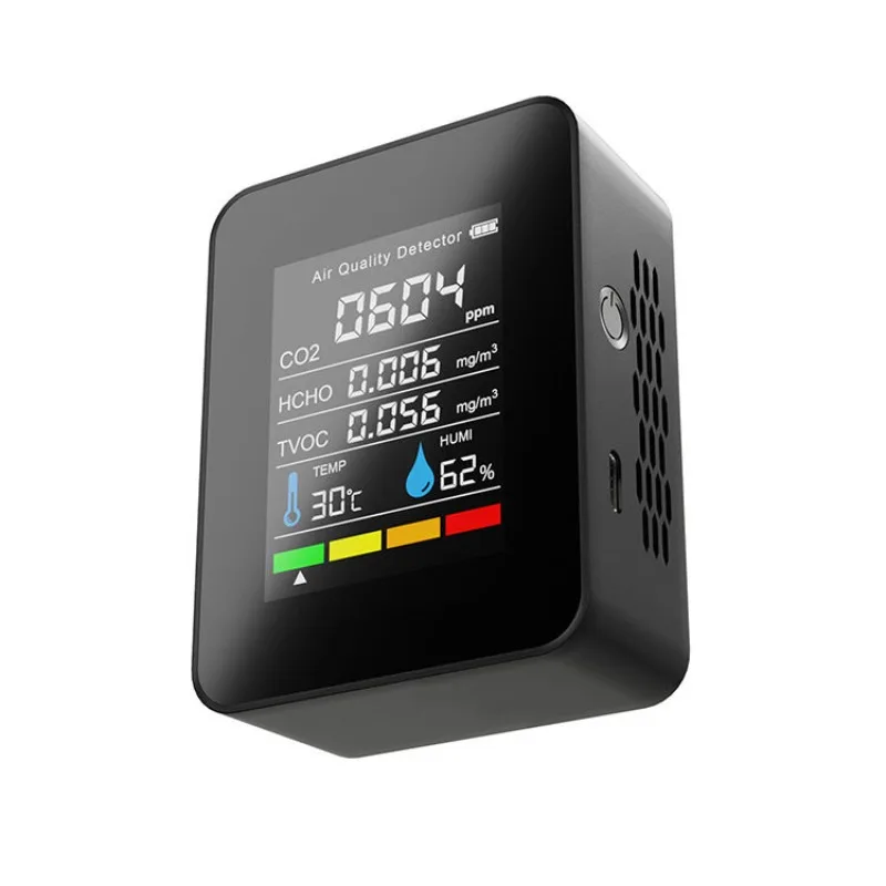 5-in-1 Infrared CO2 Detector CO2 Detector Portable Temperature and Humidity Air Quality Monitor