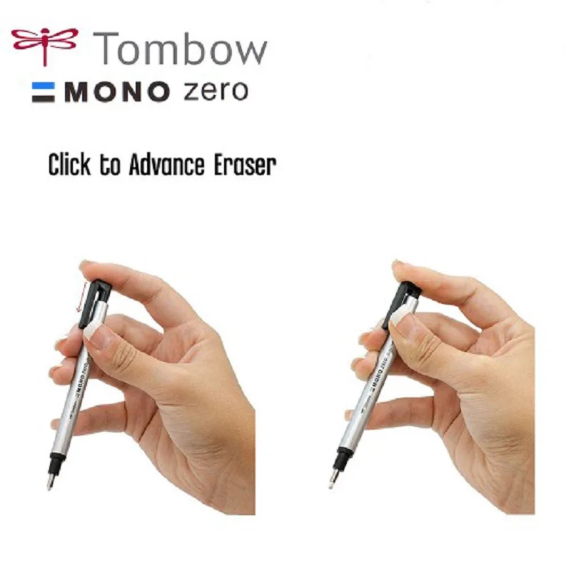 Tombow MONO Zero Pencil Eraser Mechanical Rubber Refillable Pen Press Type ластик Japanese Stationery for Art Student Supplies