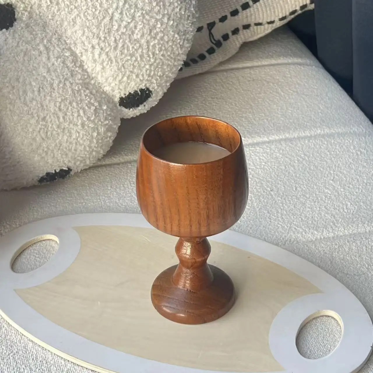 Handmade Food Safe Healthy Elegant Retro Natural Jujube Wood Mug for Coffee Wine Beer Tea Drink Water Bar Kitchen Drinkware