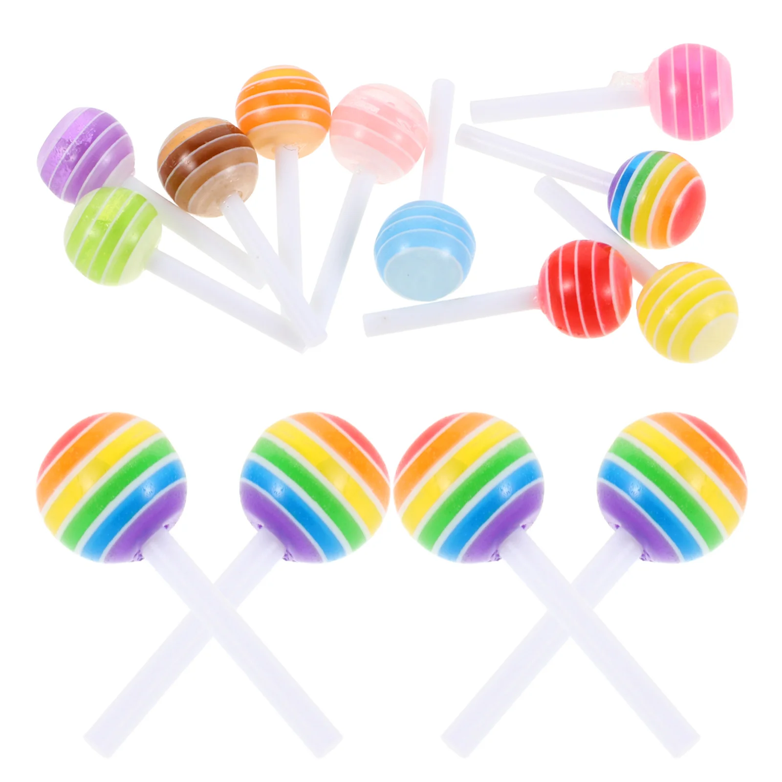 

60Pcs Candy Nail Charms Resin Lollipops Mini Colorful DIY Nail Accessories Party Decoration Resin Lollipops Candy Charms