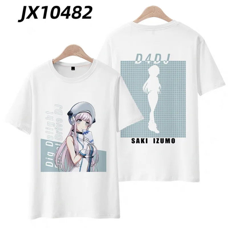 D4DJ Izumo Saki 3D Printing T-shirt Summer Fashion Round Neck Short Sleeve Kimono Popular Japanese Anime Streetwear Plus Size