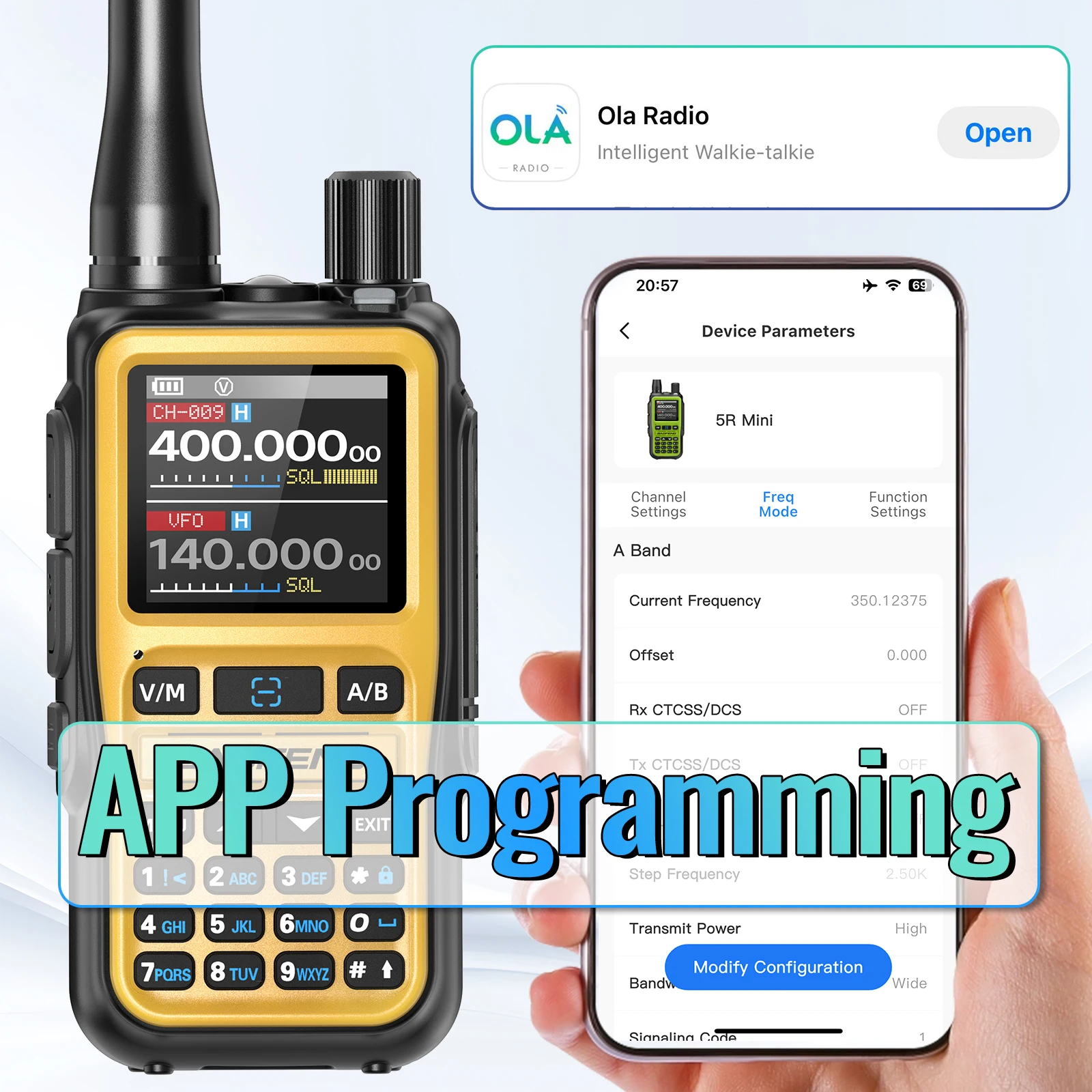 2 uds BAOFENG UV-5R Mini Walkie Talkie banda completa Bluetooth programación frecuencia de copia inalámbrica 2 PTT AM FM tipo C Radio bidireccional