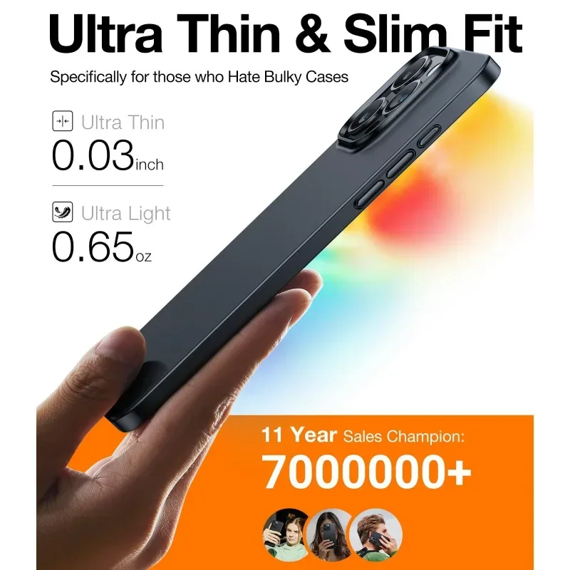 TORRAS Ultra Slim Fit for iPhone 15 Pro Max Case 6.7 inch,Ultra Slim 15 Pro Case ,Lightweight Rigid PC Shell for iPhone 15 Case