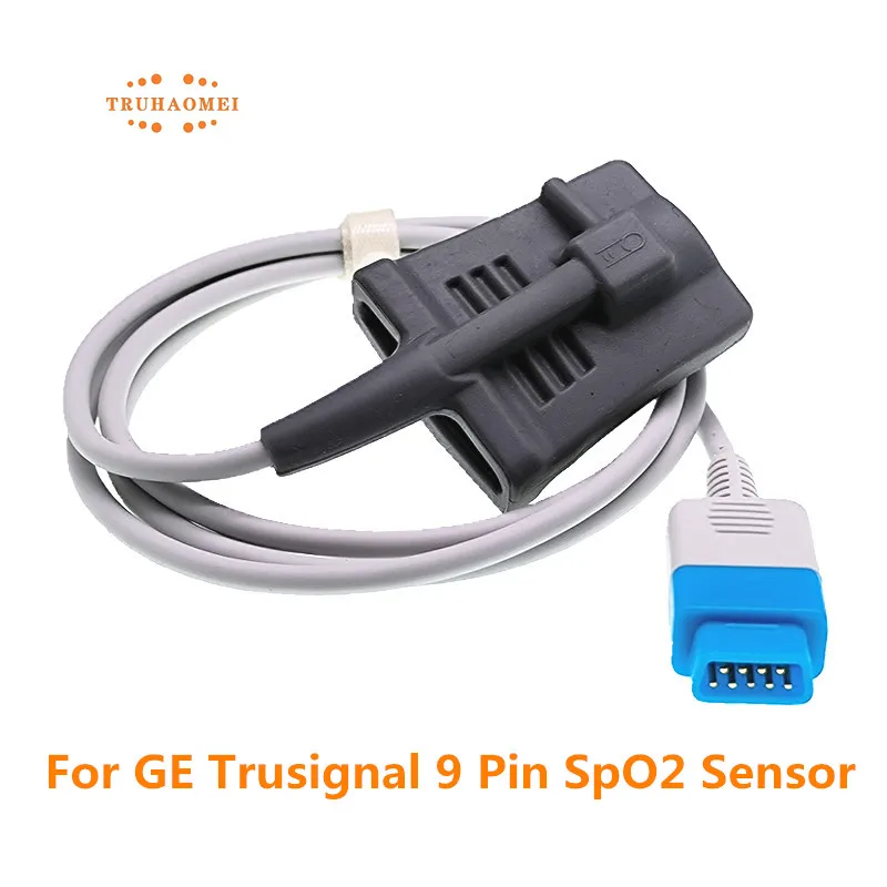 SPO2 Sensor 9 Pin For GE Datex Ohmeda Trusignal Pulse Oximeter Probe OXY-F-UN 0.9 Meter S/5 i4 Modular Monitors with E Series