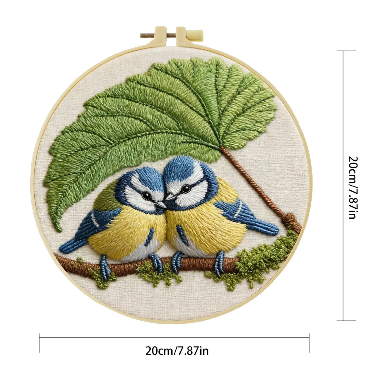 1 Stück 20X20CM/15X15CM 7,87/6,3 Zoll Der Vogel unter den Blättern Stickerei-Starter-Kit DIY-Kit DIY-Stickerei-Kit Handarbeiten – Detail 2