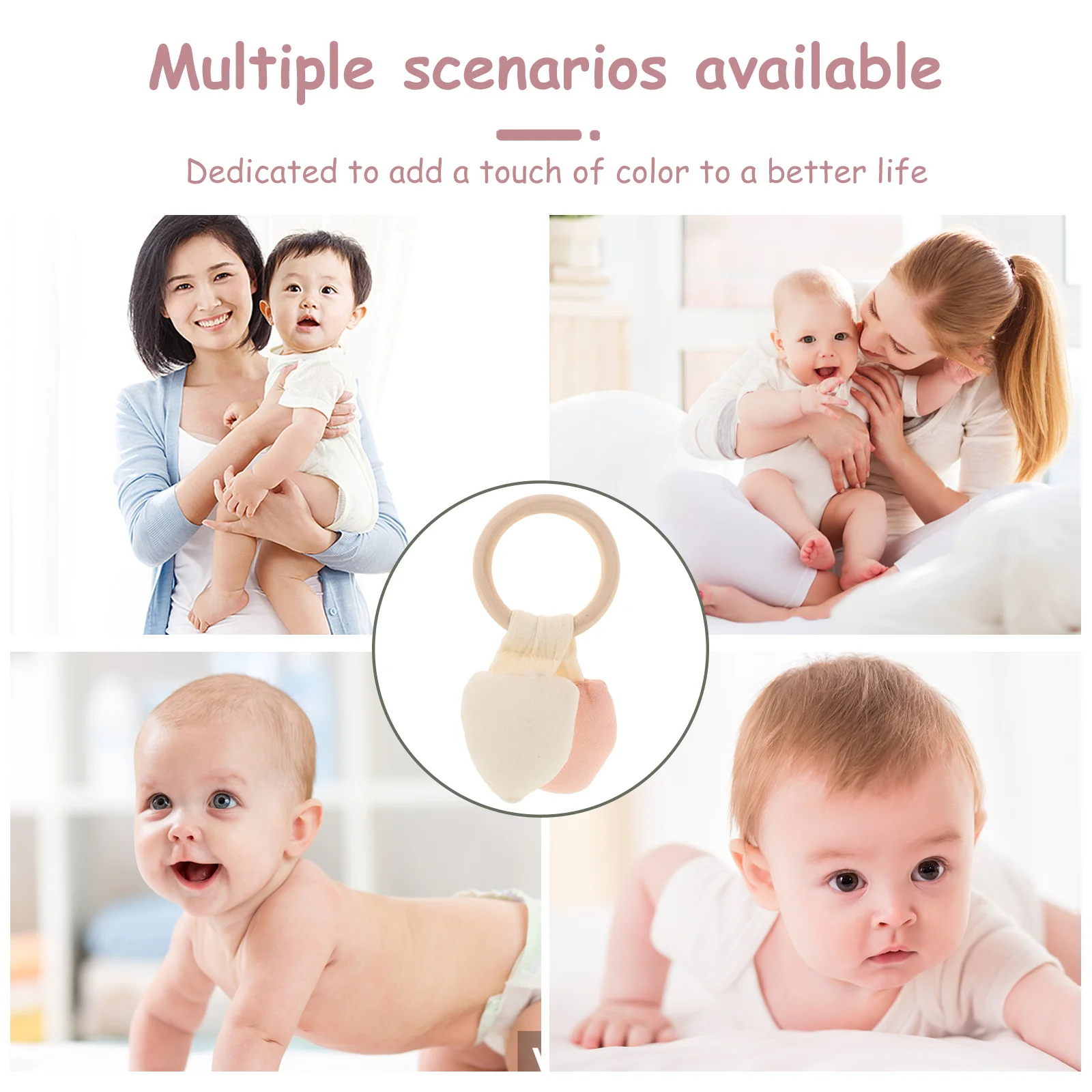 

Baby Crib Hanging Ornament Wood Cotton Yarn Infant Stroller Pendant Bed Mobile for Newborn Baby Crib Toy Car Seat Toys